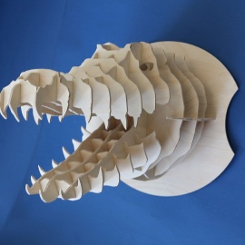 Голова крокодила, трофей, размер 400х313х325мм, материал фанера 4мм, 3d скульптура. Деталь оформл...