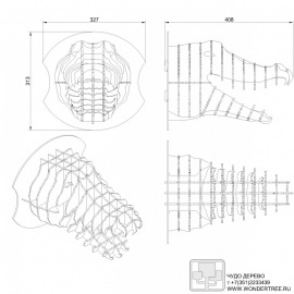 Голова крокодила, трофей, размер 400х313х325мм, материал фанера 4мм, 3d скульптура. Деталь оформл...